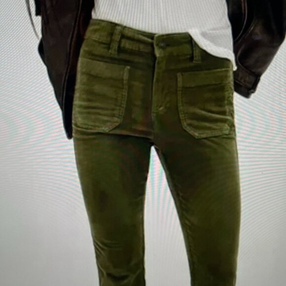 Free People Olive Green Corduroy Pants Size 0 - Picture 3 of 16